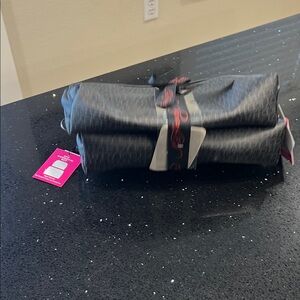 Ed Hardy Black Roll-Up Toiletry Organizer with Accent Strap